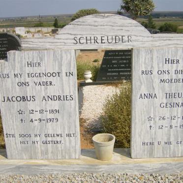 SCHREUDER Jacobus Andries 1891-1971 &amp; Anna Theunetta Gesina 1897-1984