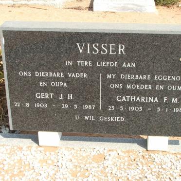 VISSER Gert J.H. 1903-1987 &amp; Catharina F.M. 1905-1981