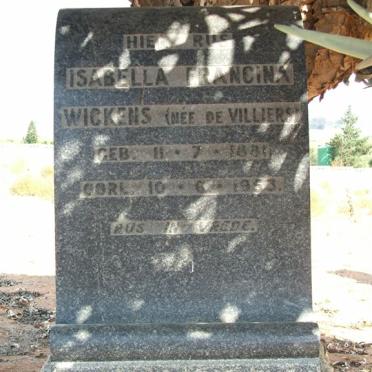 WICKENS Isabella Francina nee DE VILLIERS 1881-1953 :: TYDEMAN Jessie nee WICKENS 1911-1992