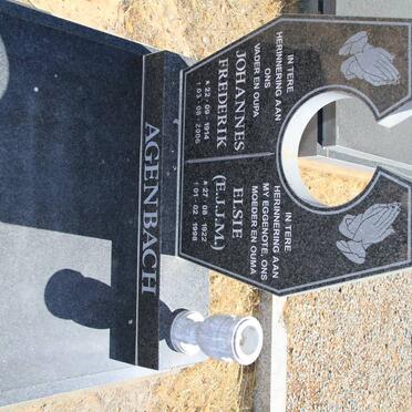 AGENBACH Johannes Frederik 1914-2006 &amp; E.J.J.M. 1922-1998