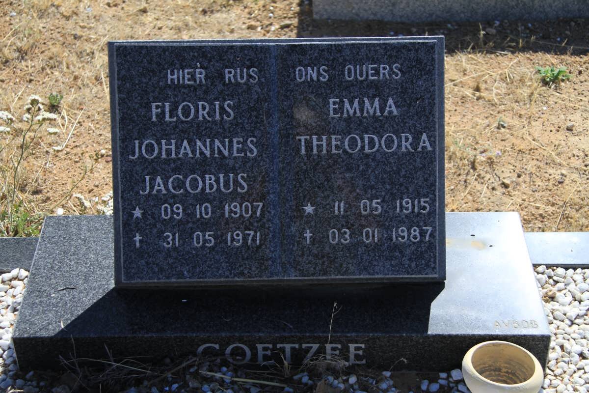 COETZEE Floris Johannes Jacobus 1907-1971 &amp; Emma Theodora 1915-1987