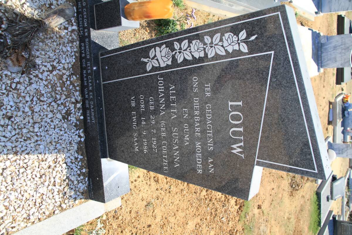 LOUW Aletta Susanna Johanna nee COETZEE 1927-1986