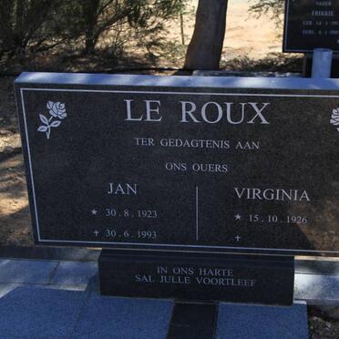 ROUX Jan, le 1923-1993 &amp; Virginia 1926-