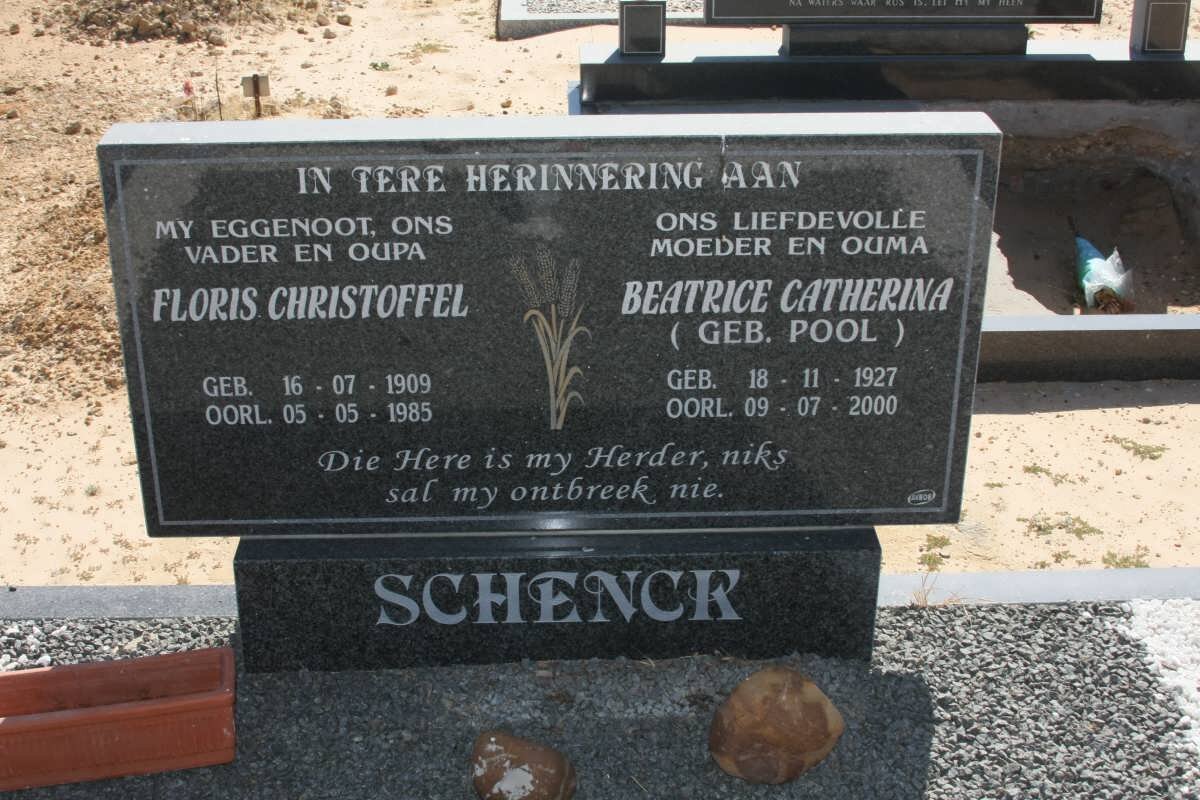 SCHENCK Floris Christoffel 1909-1985 &amp; Beatrice Catherina POOL 1927-2000