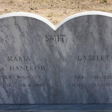 SMIT Gysbert 1896-1984 &amp; Maria HANEKOM 1905-1993