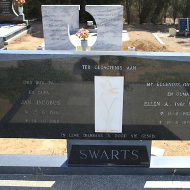 SWARTS Jan Jacobus 1914-1988 &amp; Ellen A. MINNIE 1907-1979 