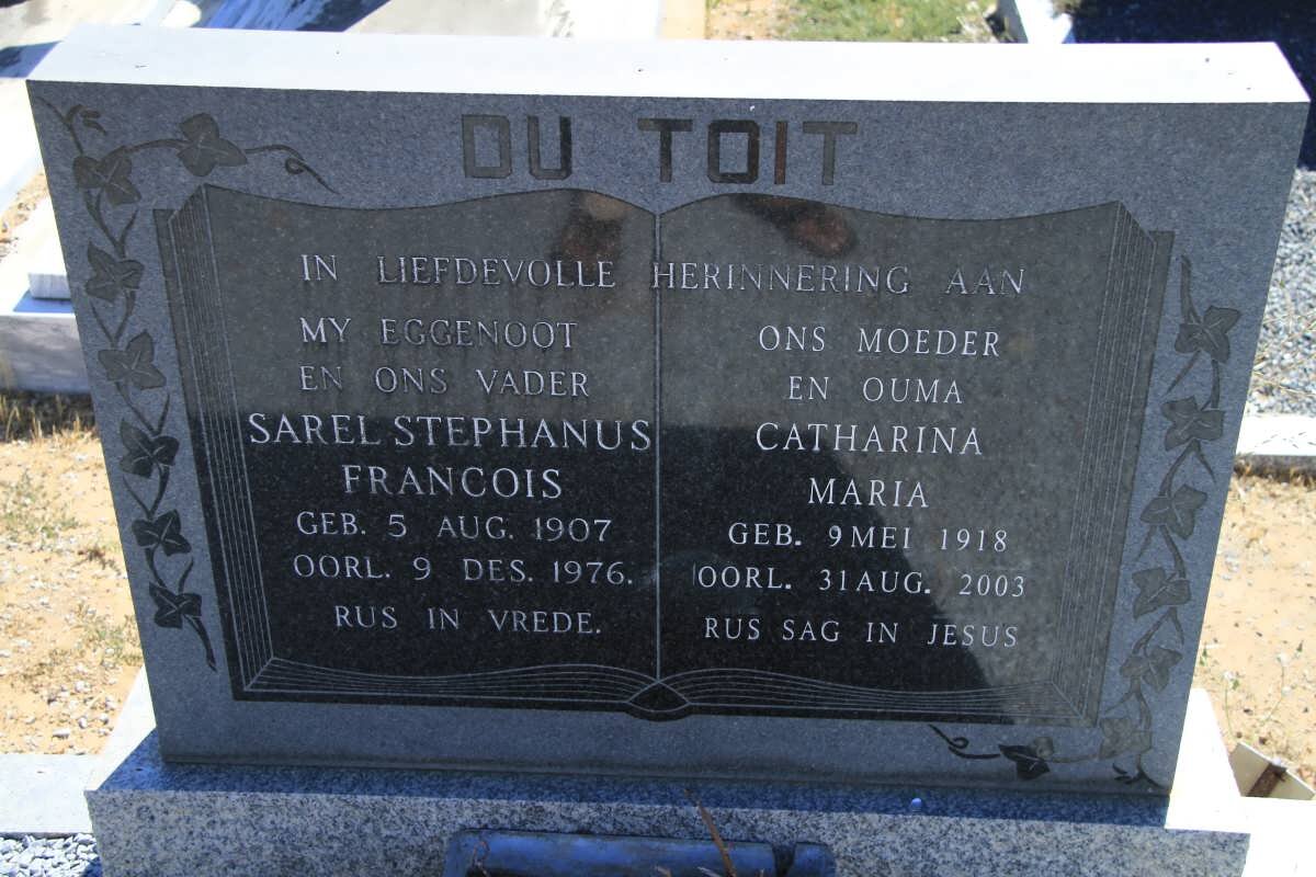 TOIT Sarel Stephanus Francois, du 1907-1976 &amp; Catharina Maria 1918-2003