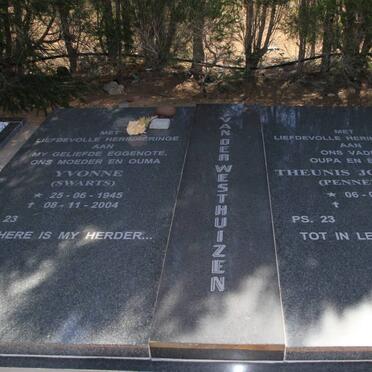 WESTHUIZEN Theunis Johannes, van der 1941- &amp; Yvonne SWARTS 1945-2004 