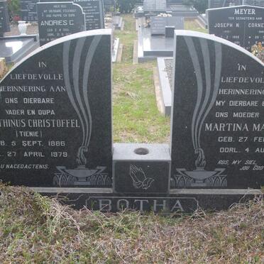 BOTHA Marthinus Christoffel 1886-1979 &amp; Martina Magrieta 1896-1975 