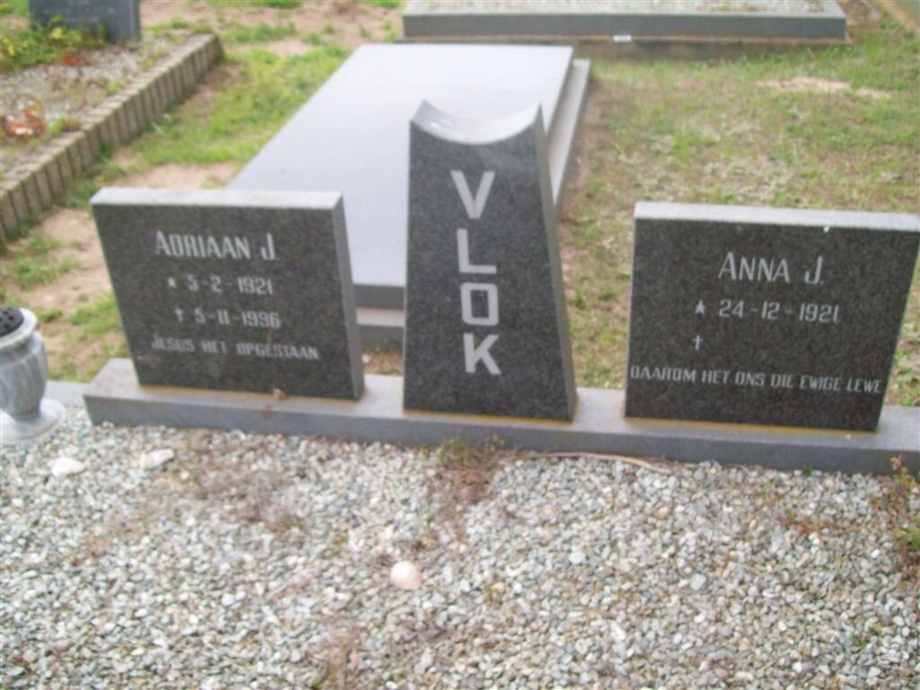 VLOK Adriaan J. 1921-1996 &amp; Anna J. 1921-