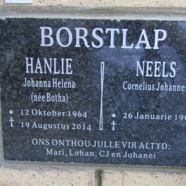 BORSTLAP Cornelius Johannes 1960- &amp; Johanna Helena BOTHA 1964-2014