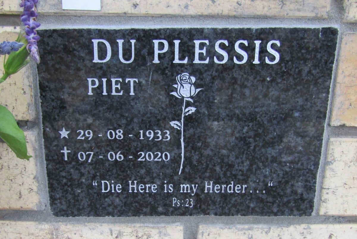 PLESSIS Piet, du 1933-2020