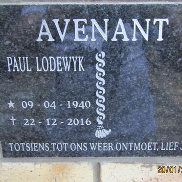 AVENANT Paul Lodewyk 1940-2016