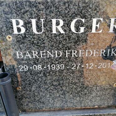 BURGER Barend Frederik 1939-2014