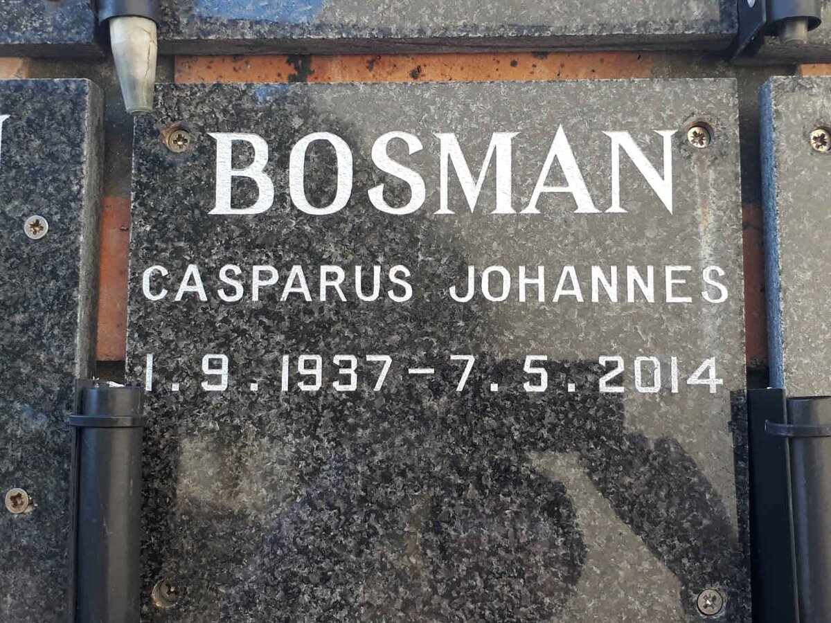 BOSMAN Casparus Johannes 1937-2014