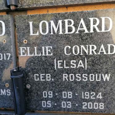 LOMBARD Ellie Conradie nee ROSSOUW 1924-2008