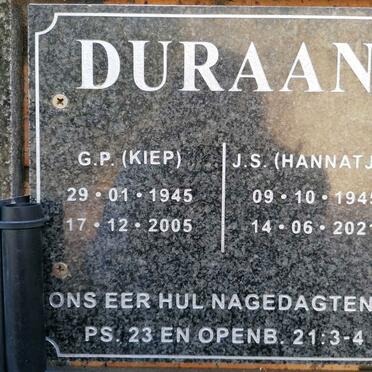 DURAAN G.P. 1945-2005 &amp; J.S. 1945-2021