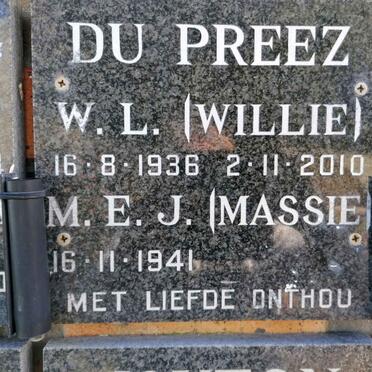 PREEZ W.L., du 1936-2010 &amp; M.E.J. 1941-