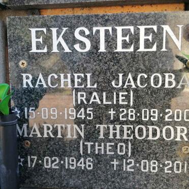 EKSTEEN Martin Theodore 1946-2013 &amp; Rachel Jacoba 1945-2007