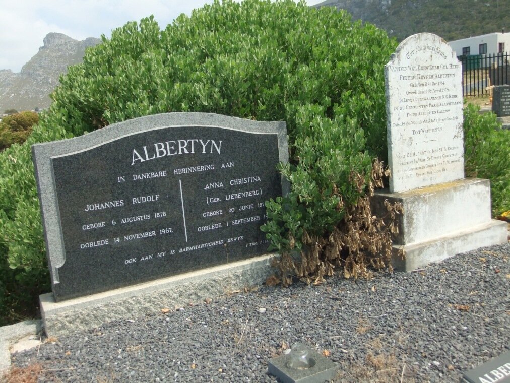 ALBERTYN Johannes Rudolf 1878-1967 &amp; Anna Christina LIEBENBERG 187?-19??
