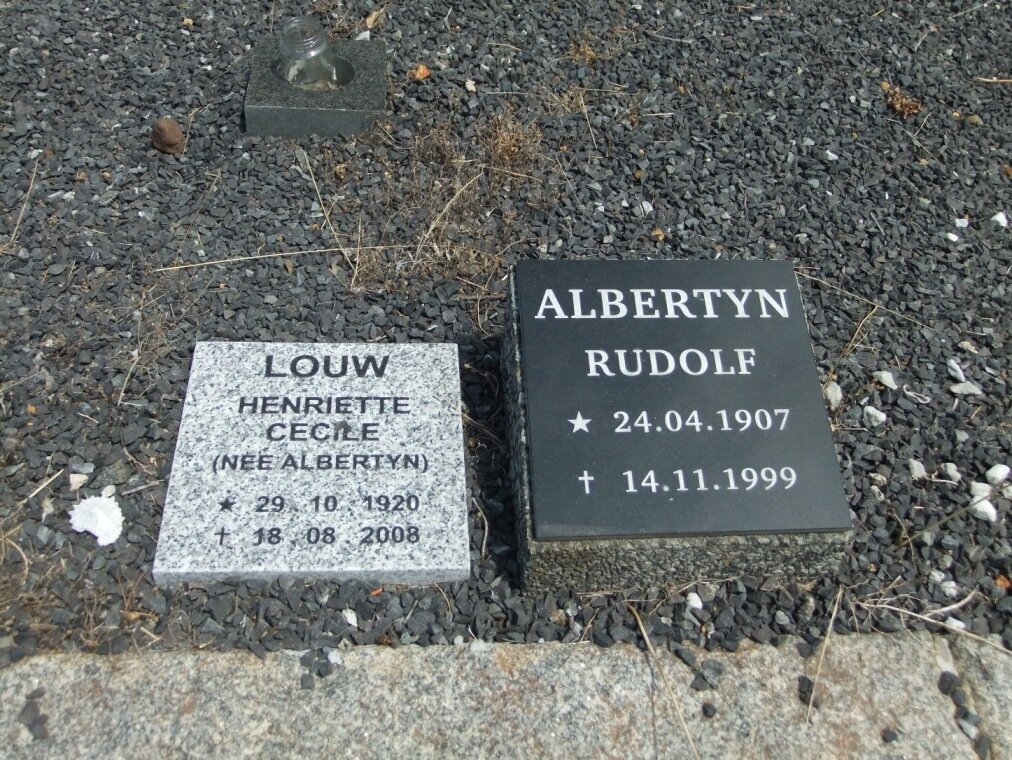 ALBERTYN Rudolf 1907-1999 :: LOUW Henriette Cecile nee ALBERTYN 1920-2008