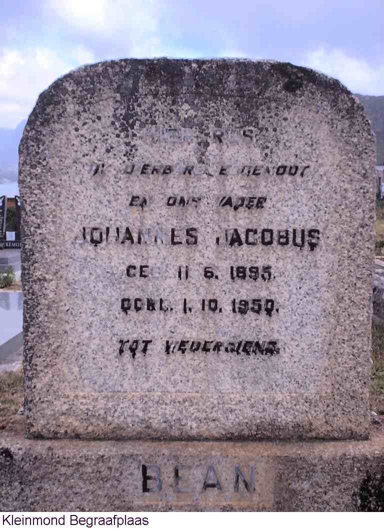 BEAN Johannes Jacobus 1895-1950