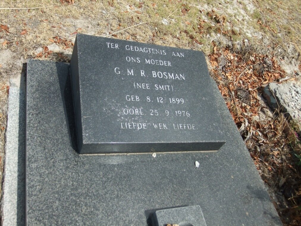 BOSMAN G.M.R. nee SMIT 1899-1976