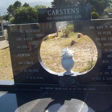 CARSTENS Alwyn Jacobus 1926-1990 &amp; Joey 1928-2007