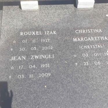 COETZER Rouxel Izak 1927-2002 &amp; Christina Margaretha 1930-1991 :: COETZER Jean Zwingli 1951-2009