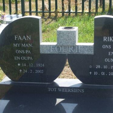 FOURIE Faan 1924-2002 &amp; Rika 1929-2004