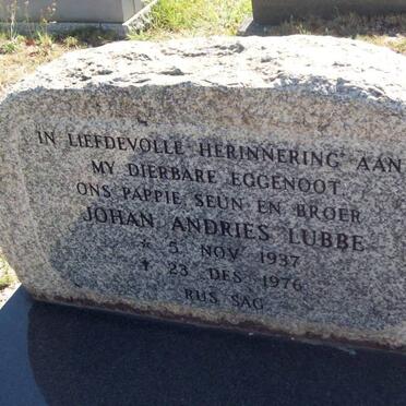 LUBBE Johan Andries 1937-1976