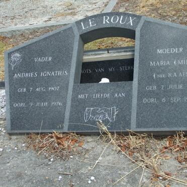 ROUX Andries Ignatius, le 1907-1976 &amp; Maria RAATS 1910-1994