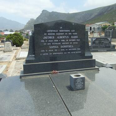 RABIE Jacobus Albertus 1908-1965 &amp; Sophia Dorothea 1911-1986