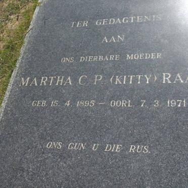 RAATS Martha C.P. 1895-1971