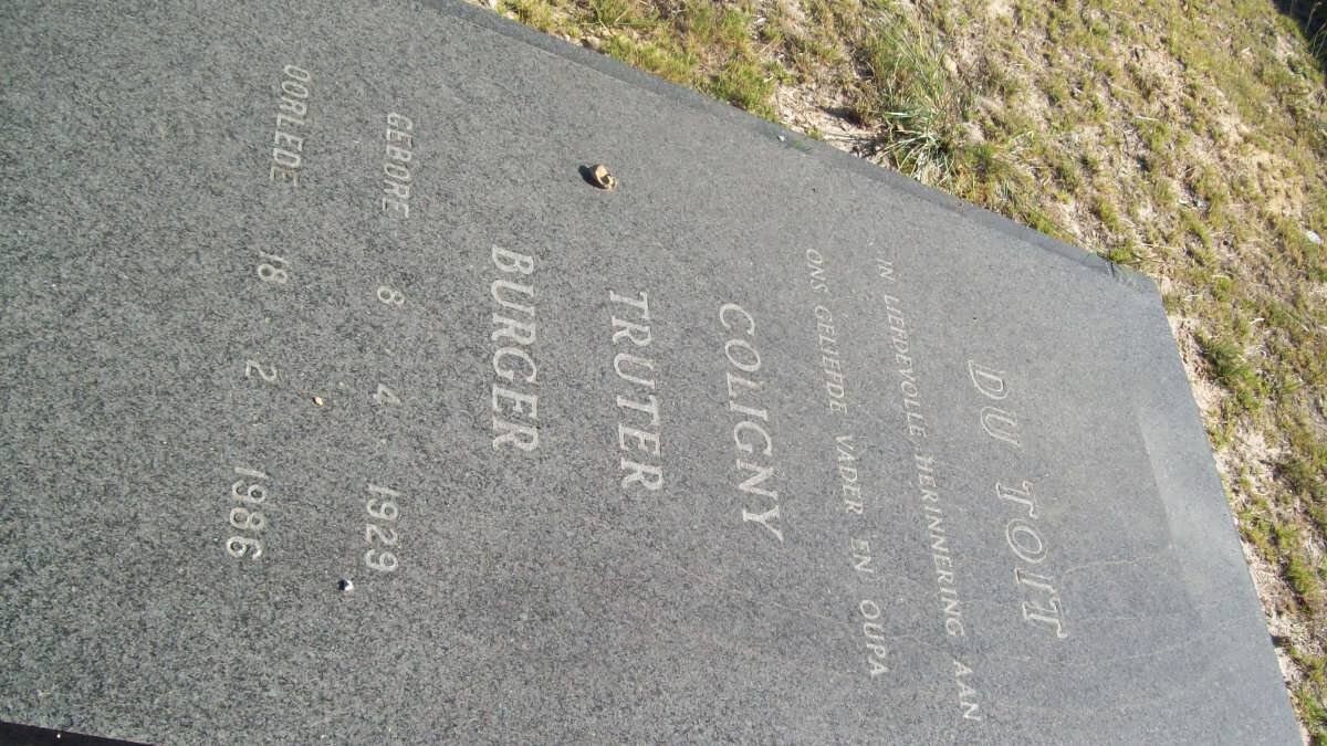 TOIT Coligny Truter Burger, du 1929-1986