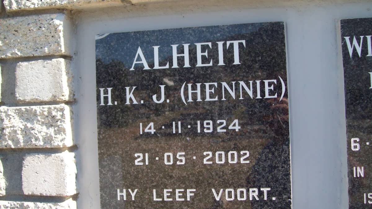 ALHEIT H.K.J. 1924-2002