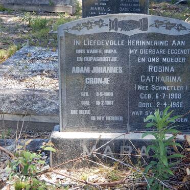 MARAIS Adam Johannes Cronje 1900-1981 &amp; Rosina Catharina SCHNETLER 1908-1966