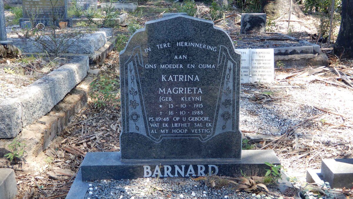 BARNARD Katrina Magrieta nee KLEYN 1915-1988