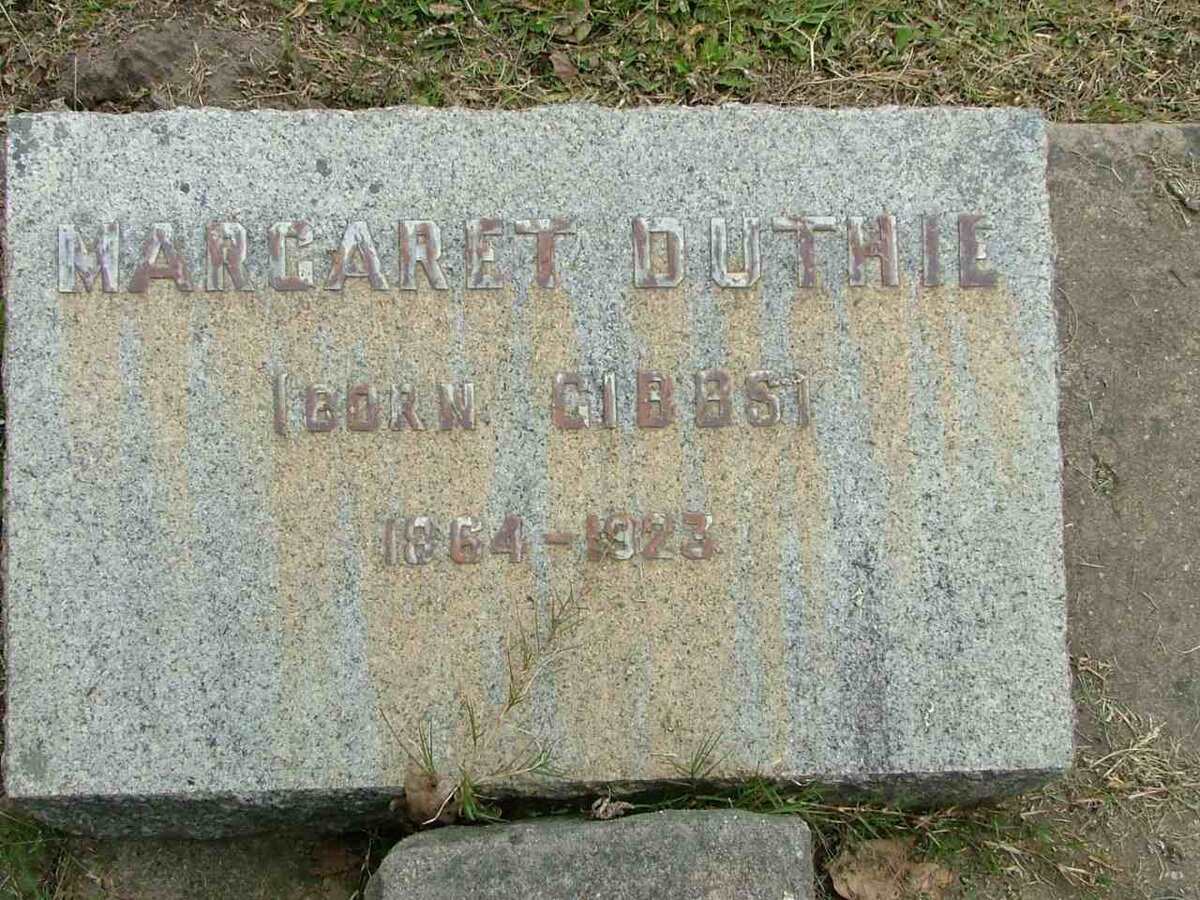 DUTHIE Margaret nee GIBBS 1864-1923