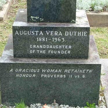 DUTHIE Augusta Vera 1881-1963