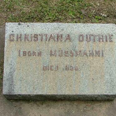 DUTHIE Christiana nee MUSSMANN -1890