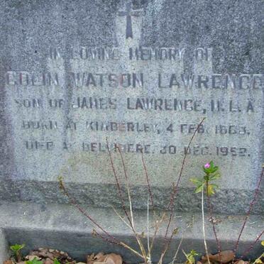 LAWRENCE Colin Watson 1863-1952