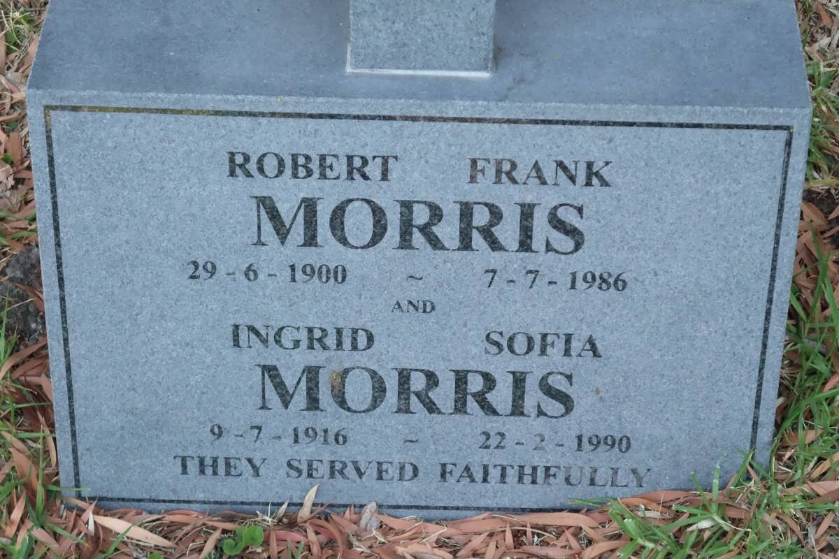 MORRIS Robert Frank 1900-1986 &amp; Ingrid Sofia 1916-1990