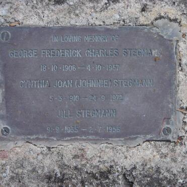 STEGMANN George Frederick Charles 1908-1967 &amp; Cynthia Joan 1910-1972 :: STEGMANN Jill 1935-1956