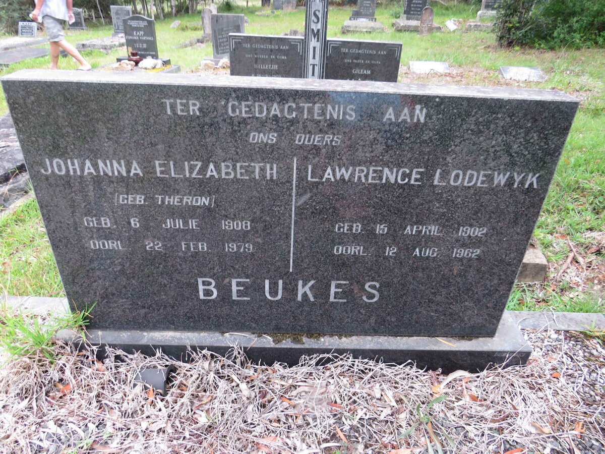 BEUKES Lawrence Lodewyk 1902-1962 & Johanna Elizabeth THERON 1908-1979
