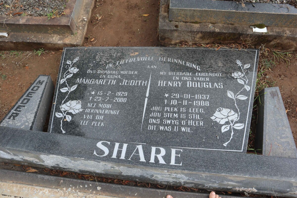 SHARE Margareth Judith 1929-2000 & Henry Douglas 1937-1988
