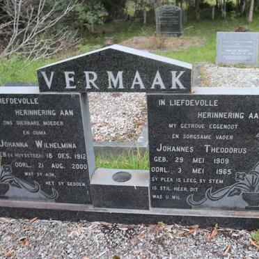 VERMAAK Johannes Theodorus 1909-1965 & Johanna Wilhelmina VAN HUYSSTEEN 1912-2000