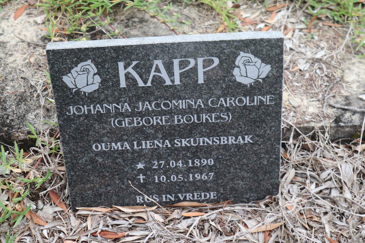 KAPP Johanna Jacomina Caroline nee BOUKES 1890-1967