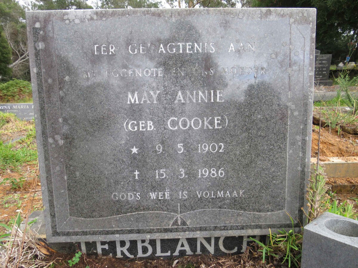 TERBLANCHE May Annie nee COOKE 1902-1986