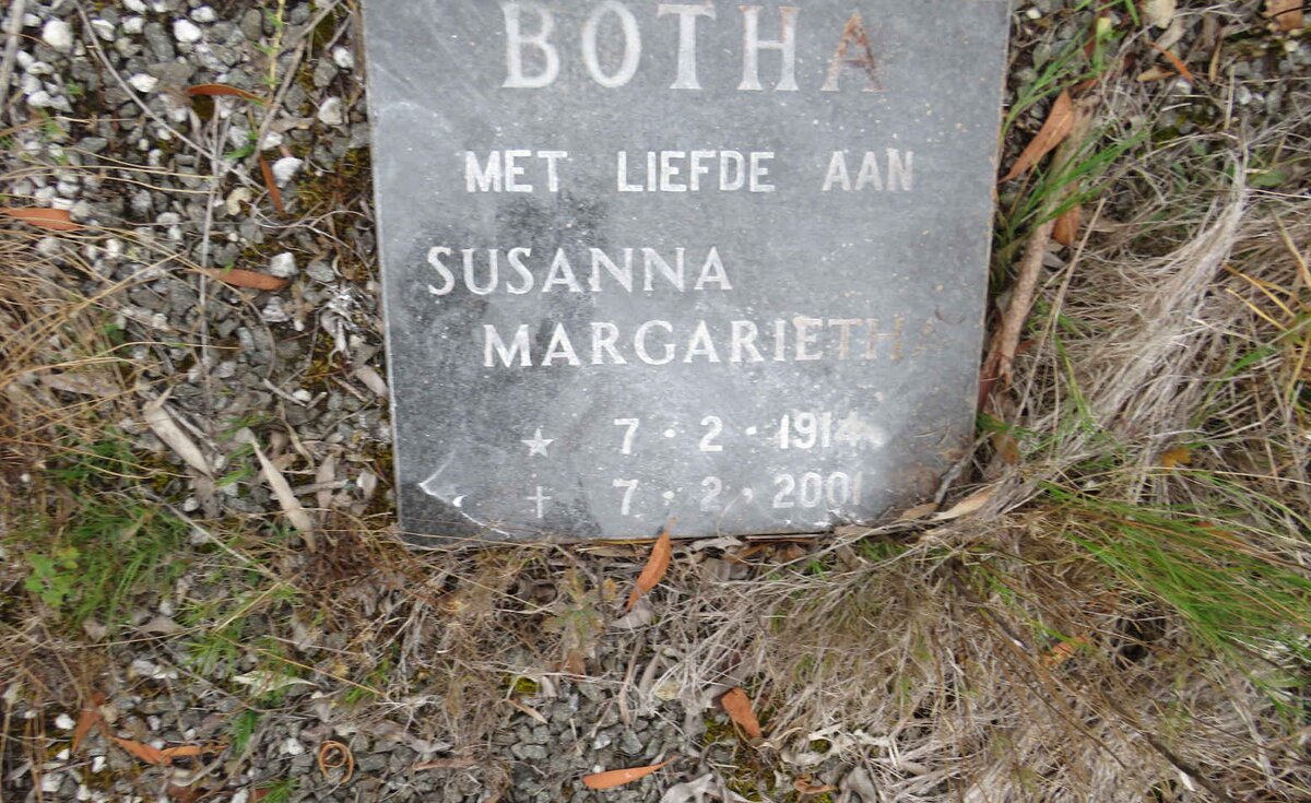 BOTHA Susanna Margarietha 1914-2001